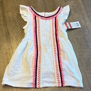 Cat & Jack White Dress with Pink and Black Accents